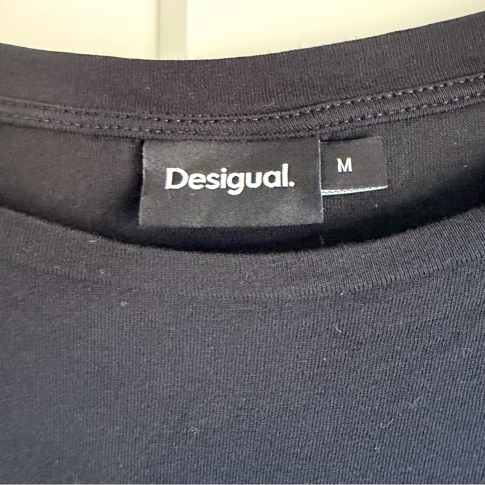 Desigual Black Mini Dress with Pink and Green Floral Print | M - Picture 5 of 6